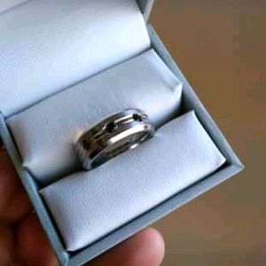 Mens black diamond wedding band